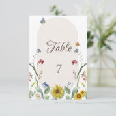 Wildbloem zonnebloem vlinders kaart (Staand voorkant)