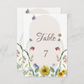 Wildbloem zonnebloem vlinders kaart (Voorkant / Achterkant)