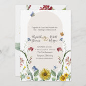 Wildbloem zonnebloem vlinders kaart (Voorkant / Achterkant)