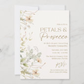 Wildbloemblaadjes Prosecco Vrijgezellenfeest Party Kaart (Voorkant)