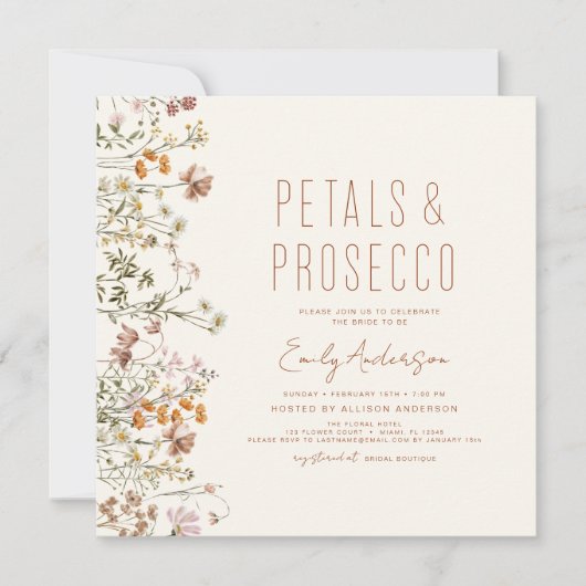 Wildbloemblaadjes & Prosecco Vrijgezellenfeest Tui Kaart (Voorkant)