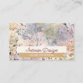 Wildbloembladeren groen amber Waterverf Visitekaartje (Voorkant)