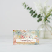 Wildbloembladeren Groene Bloemen Waterverf Visitekaartje (Staand voorkant)