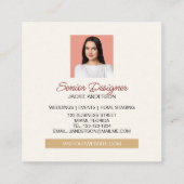 Wildbloembladeren Multicolour Waterverf Vierkante Visitekaartje (Achterkant)