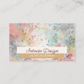 Wildbloembladeren Multicolour Waterverf Visitekaartje (Voorkant)