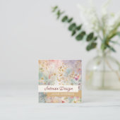 Wildbloembladeren Paarse amber Waterverf Vierkante Visitekaartje (Staand voorkant)