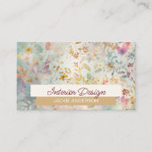 Wildbloembladeren Paarse amber Waterverf Visitekaartje (Voorkant)