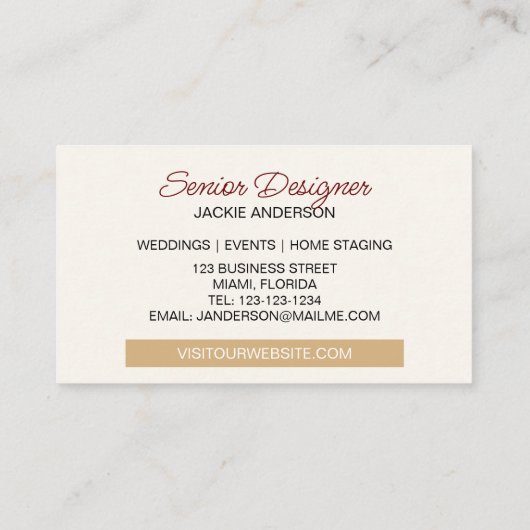 Wildbloembladeren Witte Paarse Waterverf Visitekaartje (Achterkant)