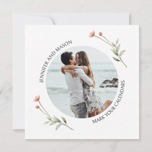 Wildbloembloem bloemenbewaar de datumfoto kaart (Achterkant)