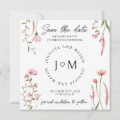 Wildbloembloem bloemenbewaar de datumfoto kaart (Voorkant)