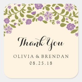 Wildbloembloesem | Trouwgunst Vierkante Sticker