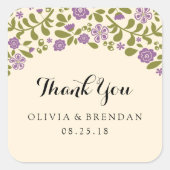 Wildbloembloesem | Trouwgunst Vierkante Sticker (Voorkant)