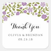 Wildbloembloesem | Trouwgunst Vierkante Sticker (Voorkant)