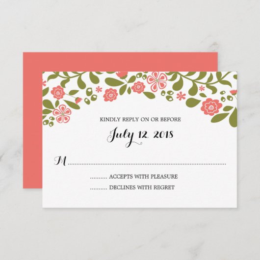 Wildbloembloesems | Bruiloft RSVP (Voorkant / Achterkant)