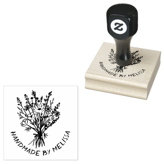 Wildbloemboeket CUSTOM gepersonaliseerd Rubberstempel (Gestempeld)