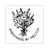 Wildbloemboeket CUSTOM gepersonaliseerd Rubberstempel (Afrduk)