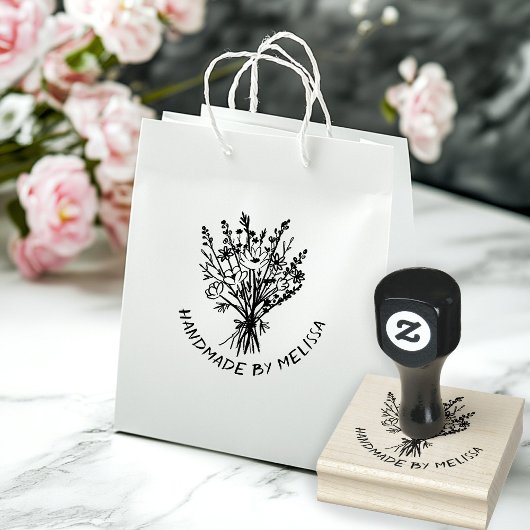 Wildbloemboeket CUSTOM gepersonaliseerd Rubberstempel