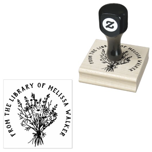 Wildbloemboeket CUSTOM gepersonaliseerd Rubberstempel (Gestempeld)