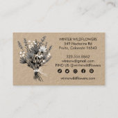 Wildbloemboeket Elegante Chic Sociale Iconen Kraft Visitekaartje (Achterkant)
