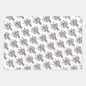 Wildbloemboeket Floral Whimsical Handgetekend Scha Inpakpapier Vel (Voorkant 3)