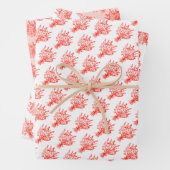Wildbloemboeket Floral Whimsical rood roze Inpakpapier Vel (In situ)