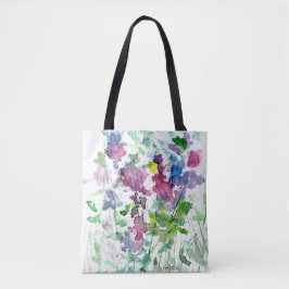 Wildbloemboeket Rood Blauw Roze Waterverf Afbeeldi Tote Bag