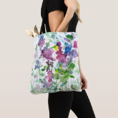 Wildbloemboeket Rood Blauw Roze Waterverf Afbeeldi Tote Bag (Dichtbij)