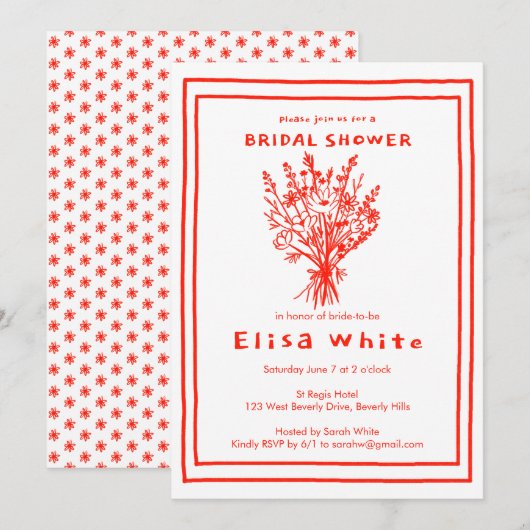 Wildbloemboeket rustiek grillig Vrijgezellenfeest Kaart (Voorkant / Achterkant)