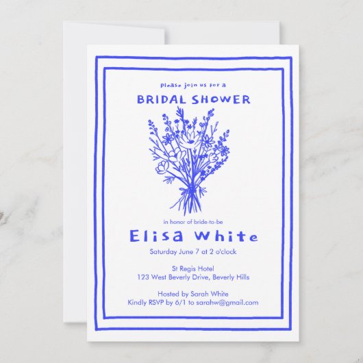 Wildbloemboeket rustiek grillig Vrijgezellenfeest Kaart (Voorkant)