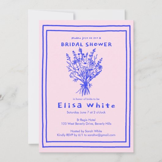 Wildbloemboeket rustiek grillig Vrijgezellenfeest Kaart (Voorkant)