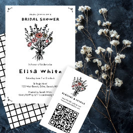 Wildbloemboeket rustiek grillig Vrijgezellenfeest Kaart