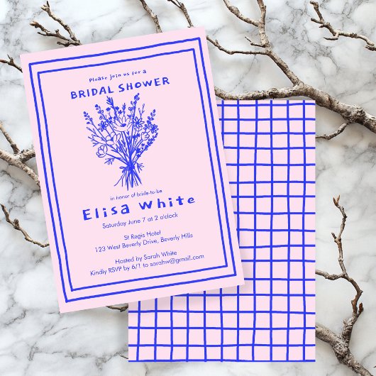 Wildbloemboeket rustiek grillig Vrijgezellenfeest Kaart