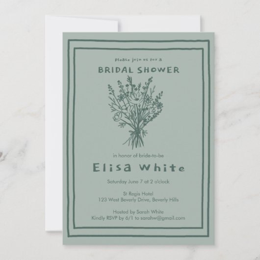 Wildbloemboeket rustiek grillig Vrijgezellenfeest Kaart (Voorkant)