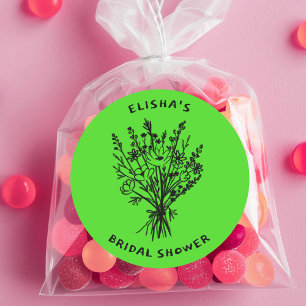 Wildbloemboeket rustiek grillig Vrijgezellenfeest Ronde Sticker