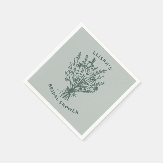 Wildbloemboeket rustiek grillig Vrijgezellenfeest Servet (Hoek)