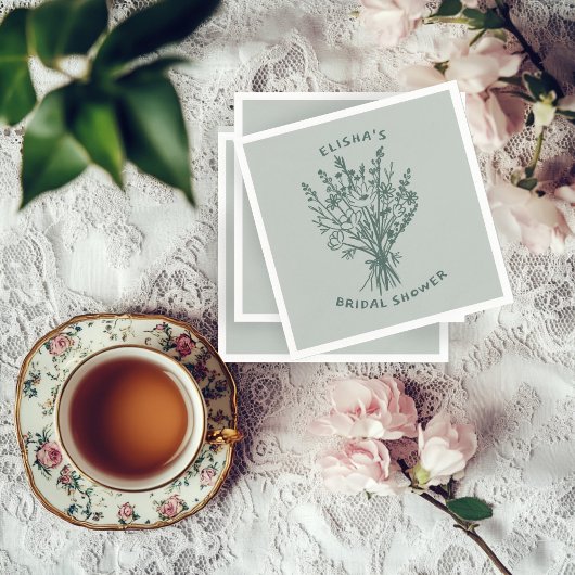 Wildbloemboeket rustiek grillig Vrijgezellenfeest Servet