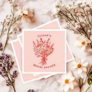 Wildbloemboeket rustiek grillig Vrijgezellenfeest Servet