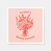 Wildbloemboeket rustiek grillig Vrijgezellenfeest Servet (Voorkant)