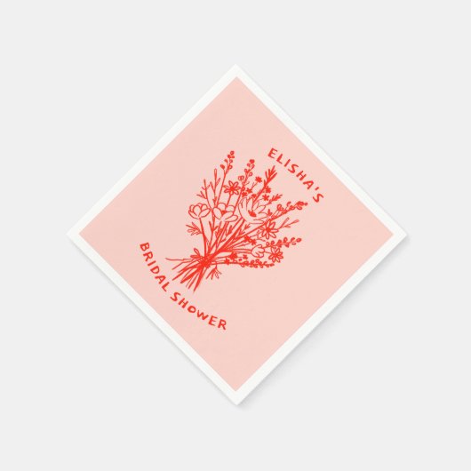 Wildbloemboeket rustiek grillig Vrijgezellenfeest Servet (Hoek)