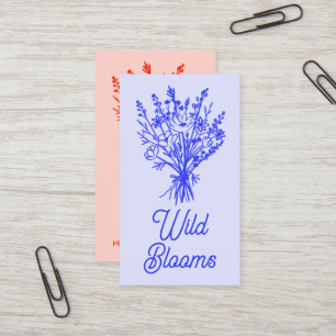 Wildbloemboeket Rustiek Minimaal Bloemen Blauw Roo Visitekaartje