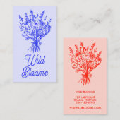 Wildbloemboeket Rustiek Minimaal Bloemen Blauw Roo Visitekaartje (Voorkant / Achterkant)