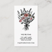 Wildbloemboeket Rustiek Minimaal Eenvoudig Bloemen Visitekaartje (Achterkant)