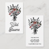 Wildbloemboeket Rustiek Minimaal Eenvoudig Bloemen Visitekaartje (Voorkant / Achterkant)
