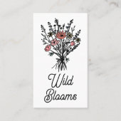 Wildbloemboeket Rustiek Minimaal Eenvoudig Bloemen Visitekaartje (Voorkant)