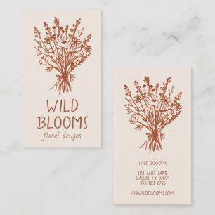 Wildbloemboeket Rustiek Minimaal Eenvoudig Bloemen Visitekaartje