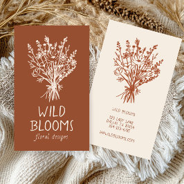 Wildbloemboeket Rustiek Minimaal Eenvoudig Bloemen Visitekaartje