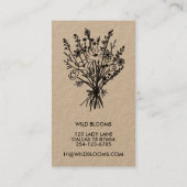 Wildbloemboeket Rustiek Minimal Floral Kraft Visitekaartje (Achterkant)