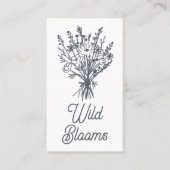 Wildbloemboeket Rustiek Minimale Bloemen QR code Visitekaartje (Voorkant)