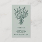 Wildbloemboeket Rustiek Minimale Bloemen Salie Chi Visitekaartje (Achterkant)