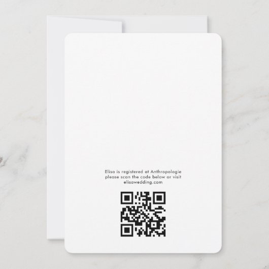 Wildbloemboeket rustieke grillige QR-code bruids Kaart (Achterkant)